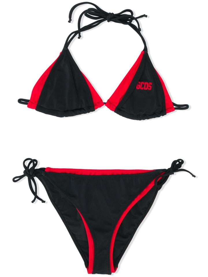 Gcds Kids Two-tone Bikini Set - Black