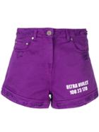 Msgm Denim Shorts - Pink & Purple