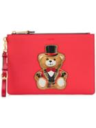 Moschino Teddy Print Clutch Bag - Red
