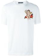 Dolce & Gabbana Embroidered Cherub T-shirt, Men's, Size: 48, White, Cotton