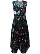 Markus Lupfer - Embroidered Garden 'savannah' Dress - Women - Silk/polyester/spandex/elastane - M, Women's, Black, Silk/polyester/spandex/elastane