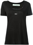 Off-white Back Print T-shirt, Women's, Size: Xs, Black, Micromodal