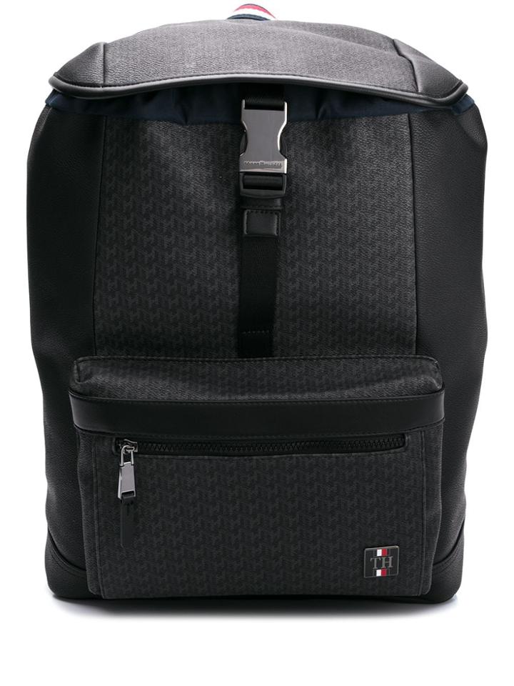 Tommy Hilfiger Logo Buckle Backpack - Black