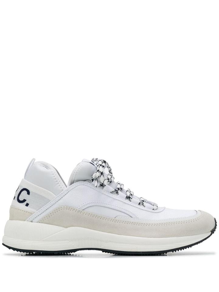 A.p.c. Logo Print Low Top Sneakers - White