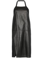 Sandy Liang Congee Leather Halterneck Dress - Black