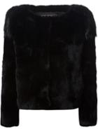 Unconditional Beaver Fur Shoulder Jacket, Women's, Size: Medium, Black, Rabbit Fur/beaver Fur/silk