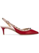 Valentino Rockstud Sling-back Pumps - Red