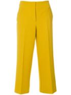 Luisa Cerano - Cropped Trousers - Women - Cotton/polyester/spandex/elastane/viscose - 42, Yellow/orange, Cotton/polyester/spandex/elastane/viscose