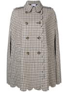 Red Valentino Scalloped-detail Checked Cape - Nude & Neutrals