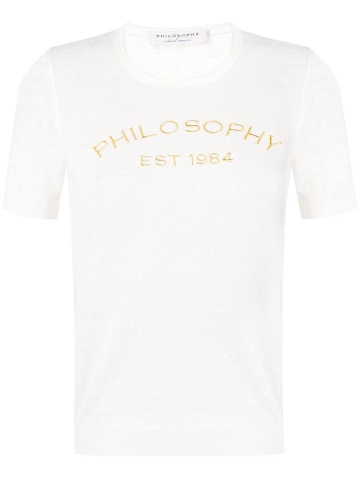 Philosophy Di Lorenzo Serafini Embroidered Logo T-shirt - White