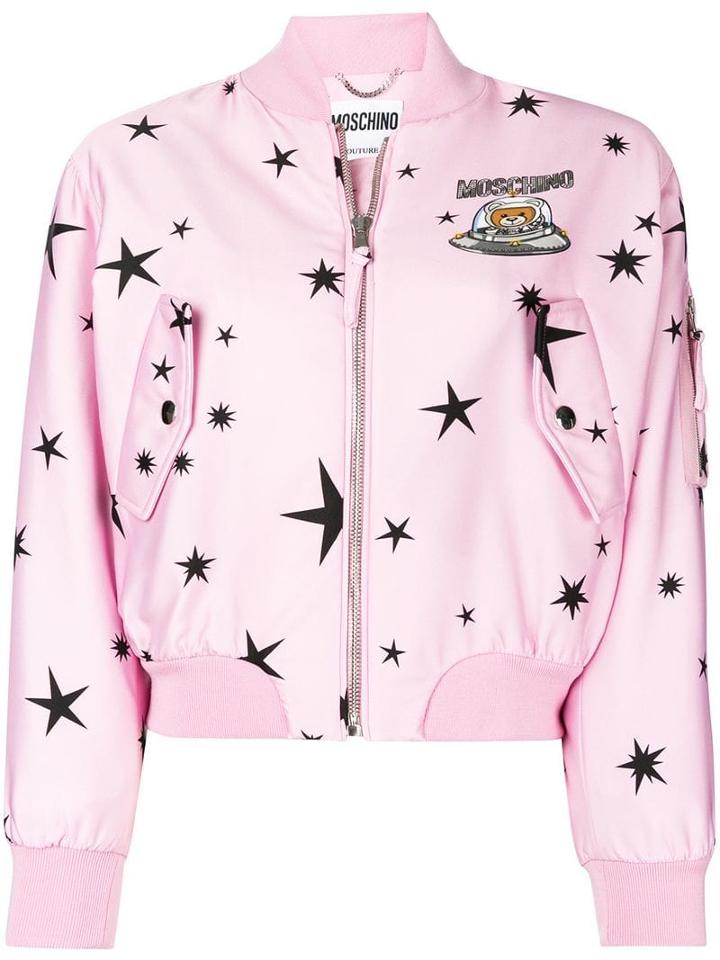 Moschino Star-print Bomber Jacket - Pink