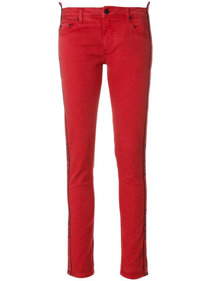Off-white Stretch Skinny Jeans - Red