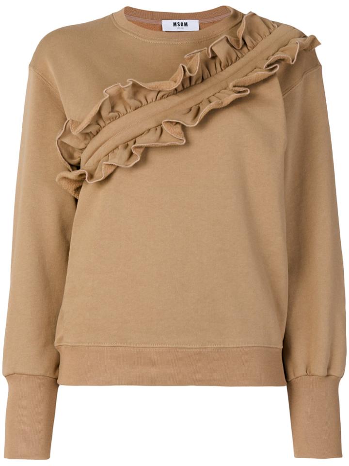 Msgm Frill Panel Jumper - Brown