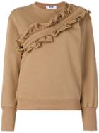 Msgm Frill Panel Jumper - Brown