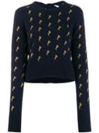 Chloé Horse Embroidered Jumper - Blue