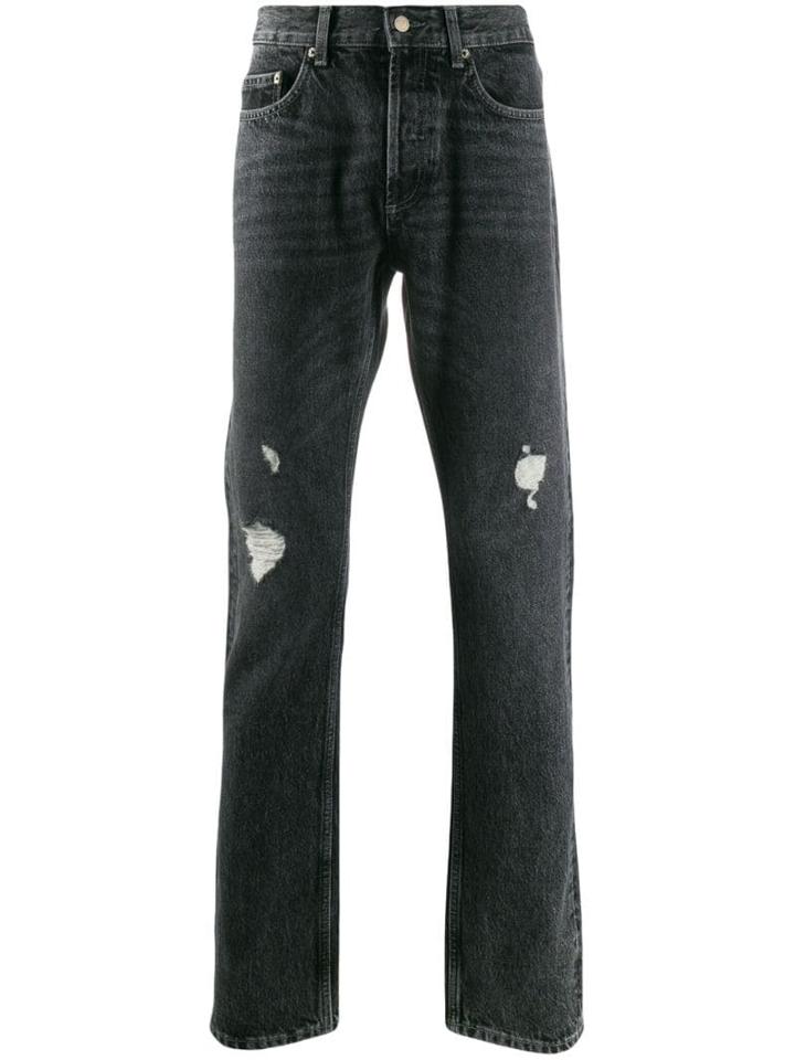 Sandro Paris Distressed Slim-fit Jeans - Black