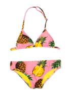 Dolce & Gabbana Kids Pineapple Print Triangle Bikini, Girl's, Size: 8 Yrs, Pink/purple