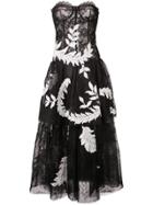 Oscar De La Renta Strapless Tiered Gown - Black
