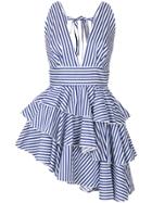 Milla Milla Striped Flared Sleeveless Blouse - White