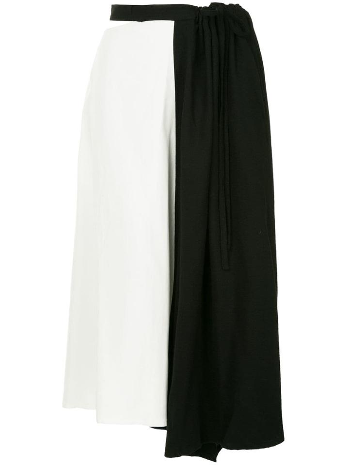 Yohji Yamamoto Asymmetric Cropped Trousers - Black