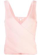 Jonathan Simkhai Eyelet Ribbed Wrap Tank Top - Pink