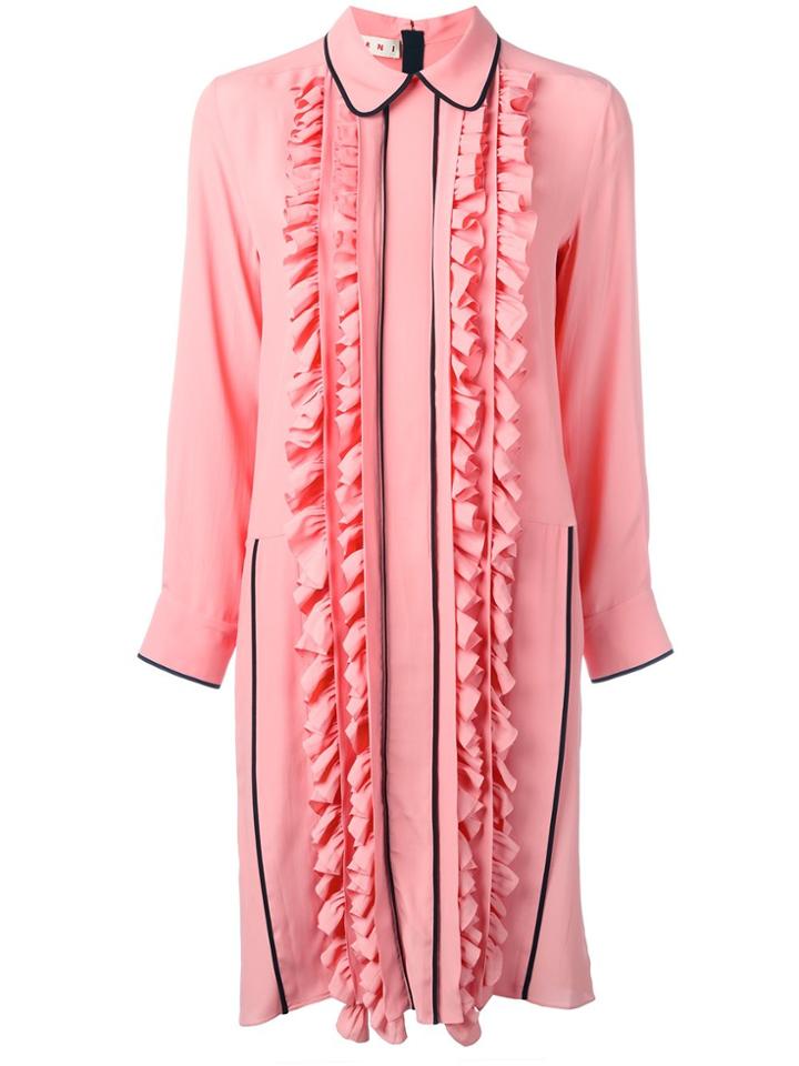 Marni Ruffle Trim Dress - Pink & Purple