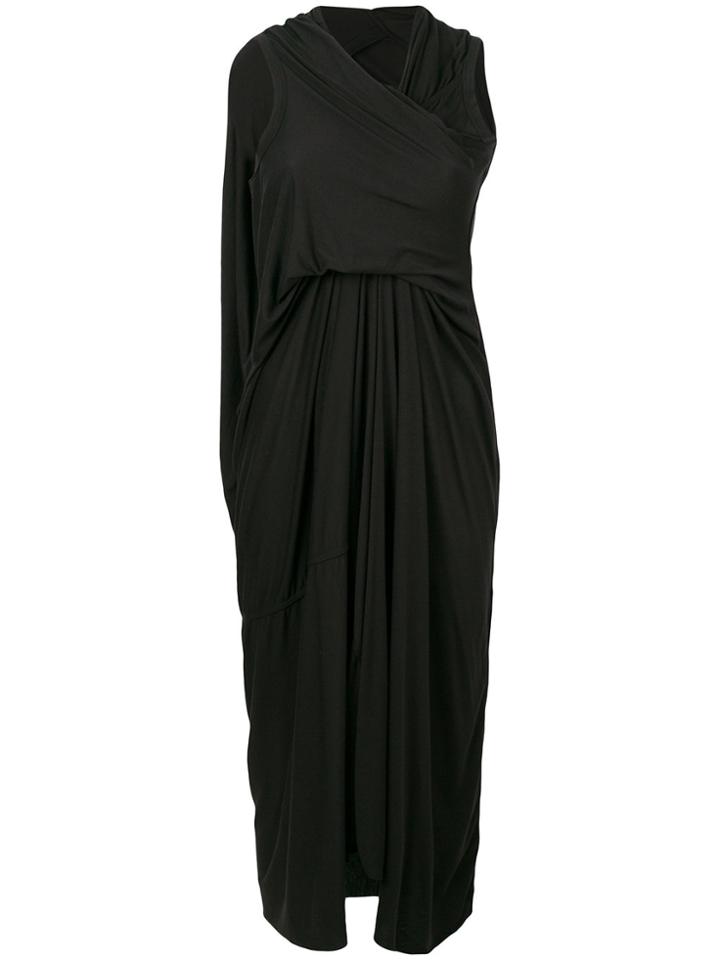 Rick Owens Lilies Gathered-front Draped Dress - Black