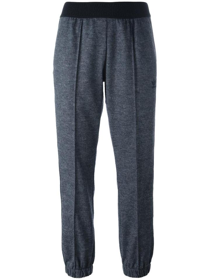 Adidas Cropped Track Pants, Women's, Size: 42, Grey, Polyester/wool