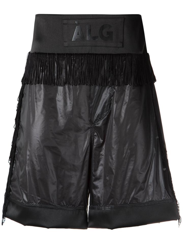 À La Garçonne Fringed Shorts - Black
