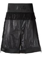 À La Garçonne Fringed Shorts - Black