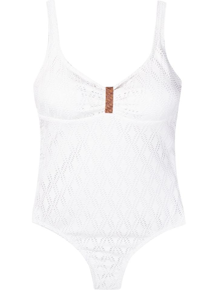 Lygia & Nanny Open Back Lace Swimsuit, Women's, Size: 46, White, Polyamide/spandex/elastane