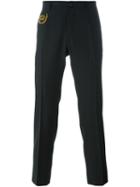 Dolce & Gabbana Embroidered Crown Tailored Trousers, Men's, Size: 48, Black,