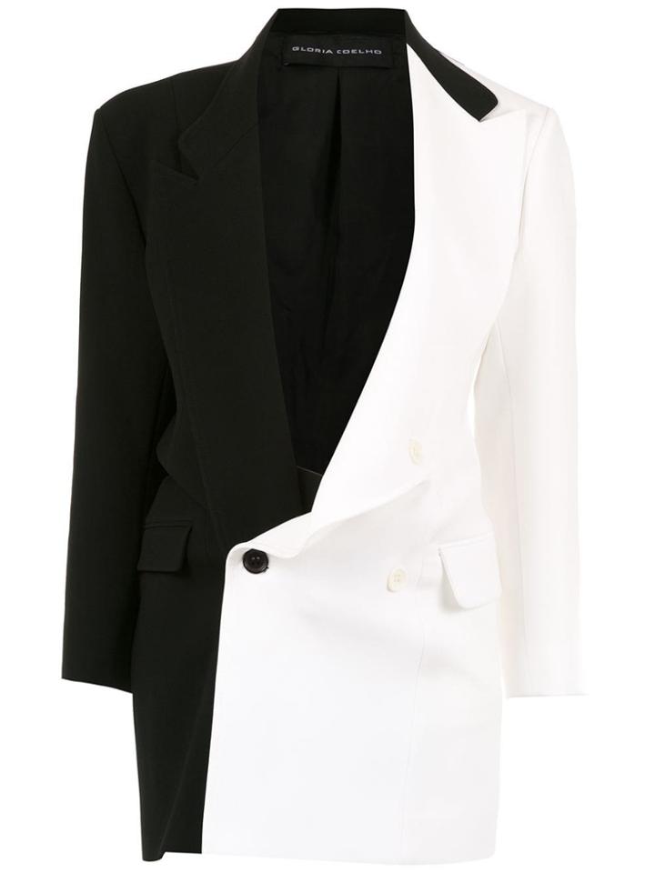 Gloria Coelho Two-tone Oversized Blazer - Black