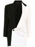 Gloria Coelho Two-tone Oversized Blazer - Black