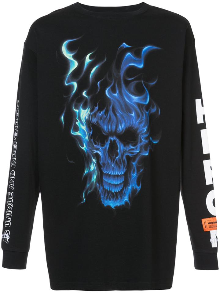 Heron Preston Skull Print Sweatshirt - Black