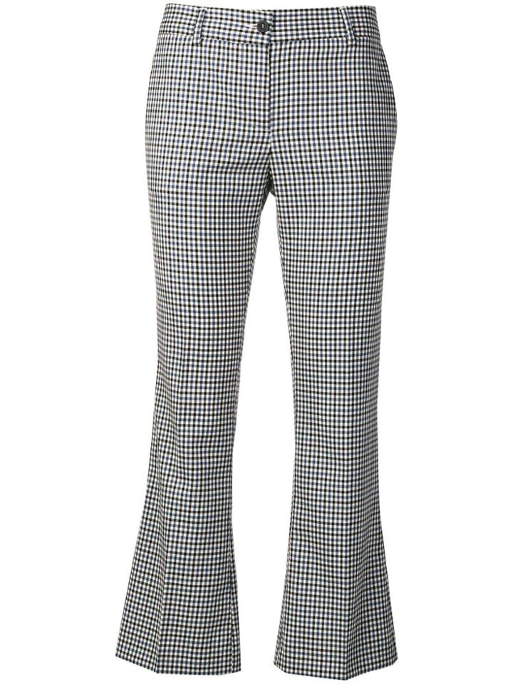 Alberto Biani Checked Cropped Trousers - Blue