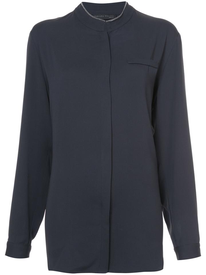 Fabiana Filippi Classic Collarless Shirt - Grey