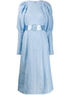 Rotate Puffer-sleeve Lace Dress - Blue