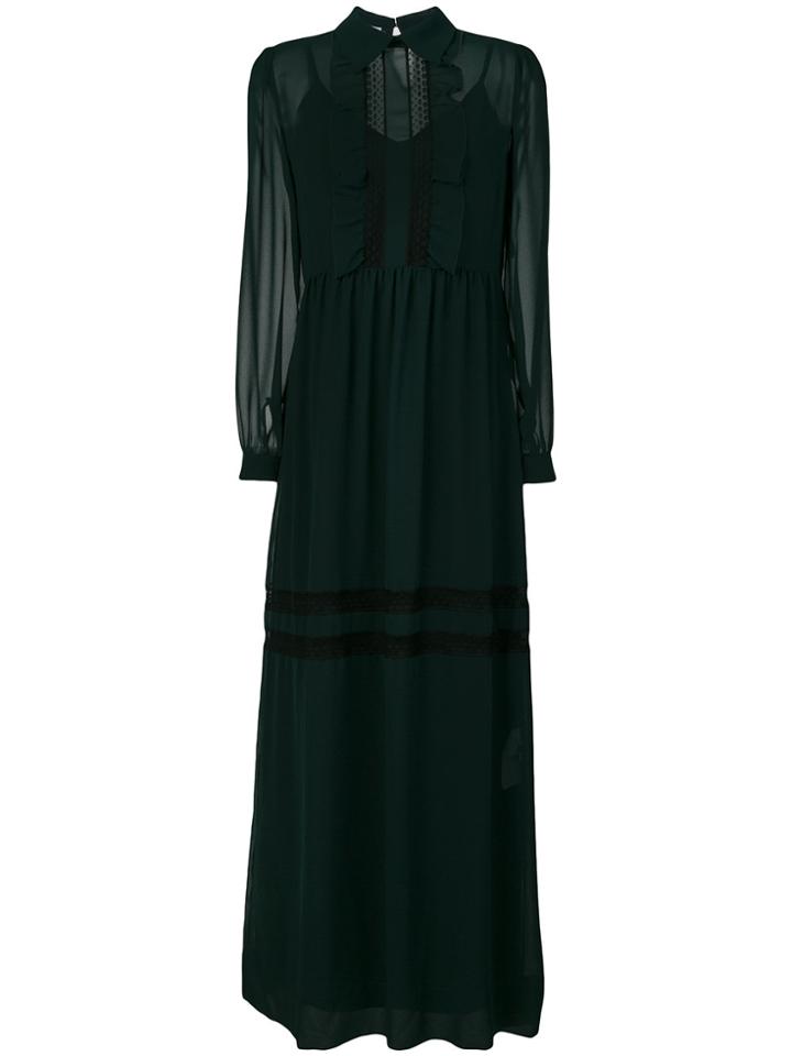 P.a.r.o.s.h. Ruffled Front Maxi Dress - Green