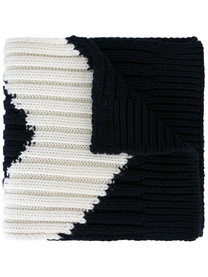 Moncler Gamme Bleu Contrast Stripe Scarf