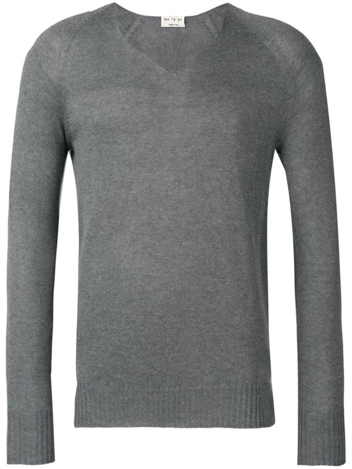Ma'ry'ya V-neck Jumper - Grey