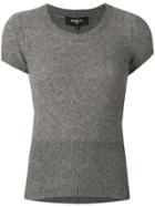 Paule Ka Ribbed Knit Top - Grey