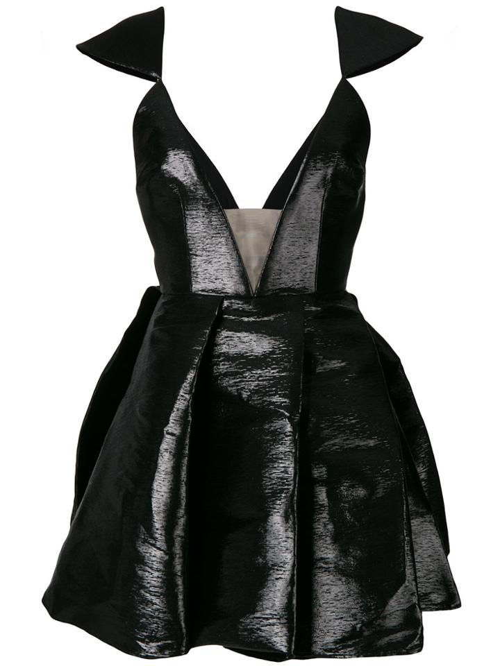 Alex Perry Structured V-neck Dress - Black