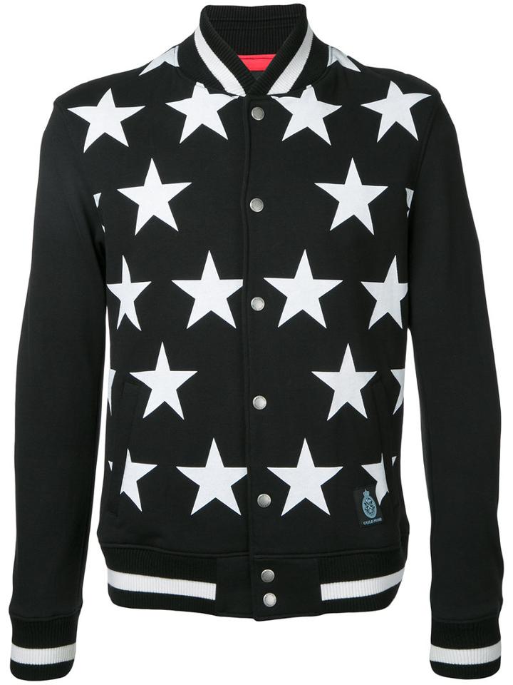 Guild Prime Stars Print Bomber Jacket, Men's, Size: 2, Black, Cotton