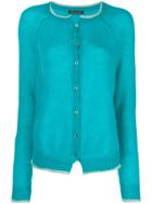 Phisique Du Role Contrast Trim Cardigan - Blue