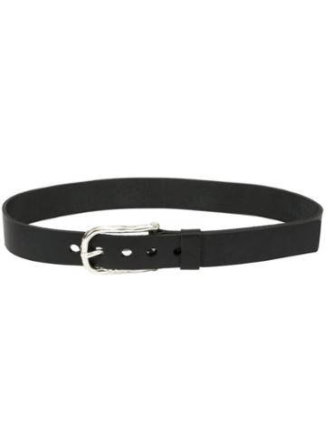Werkstatt:münchen Classic Belt, Men's, Size: L, Black, Leather/sterling Silver