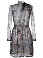 Red Valentino Floral Embroidered Tulle Dress