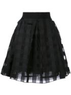 Blugirl - Jacquard Check Skirt - Women - Cotton/polyester - 40, Black, Cotton/polyester