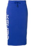 Kenzo Logo Print Skirt - Blue