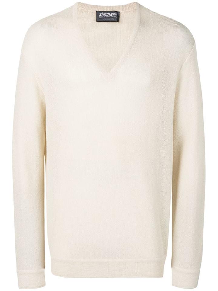 A.n.g.e.l.o. Vintage Cult V-neck Knitted Jumper - Neutrals